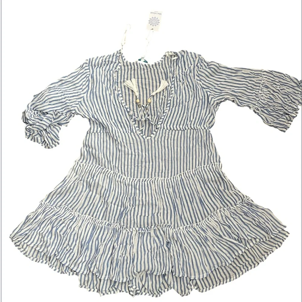Blue Island Beach SZ Large Style 59571-20 Cover Up New With Tags